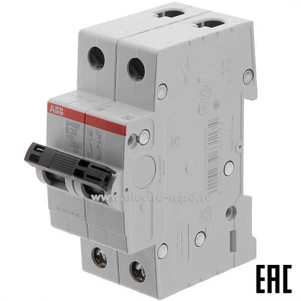 К6060. Автоматический выключатель SH202 B63А/2п/ 6,0кА на Din-рейку 2CDS212001R0635 B63 (АВВ)
