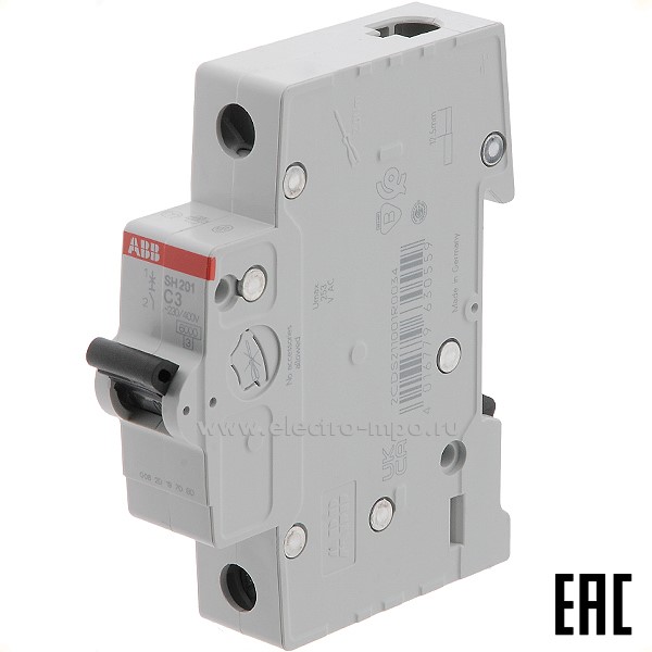 К6305. Автоматический выключатель SH201 C3А/1п/ 6,0кА на Din-рейку 2CDS211001R0034 C3 (АВВ)