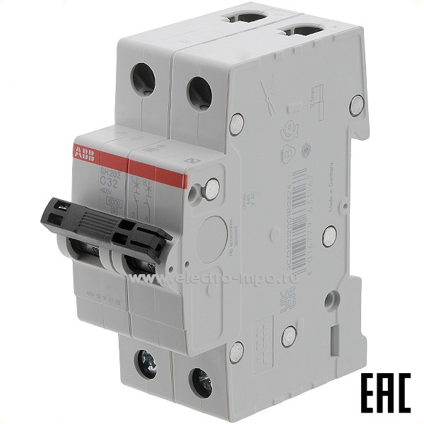 К6331. Автоматический выключатель SH202 C32А/2п/ 6,0кА на Din-рейку 2CDS212001R0324 C32 (АВВ)