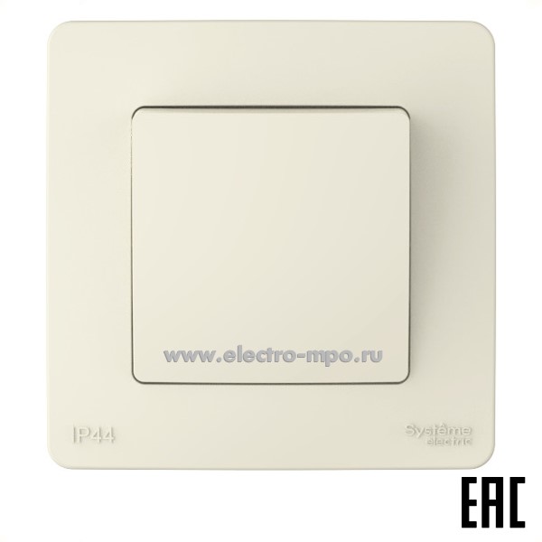 Ю4363. Переключатель Blanca BLNVS410602 1 кл. с/п "молочный" IP44 (Systeme Electric)