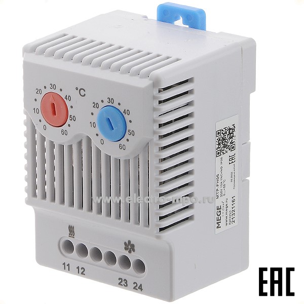 Б3632. Термостат MTP - FH06 21321161 Т=0-60град. AC 250В  контакт 1нз+1нр  (MEGE Cool)