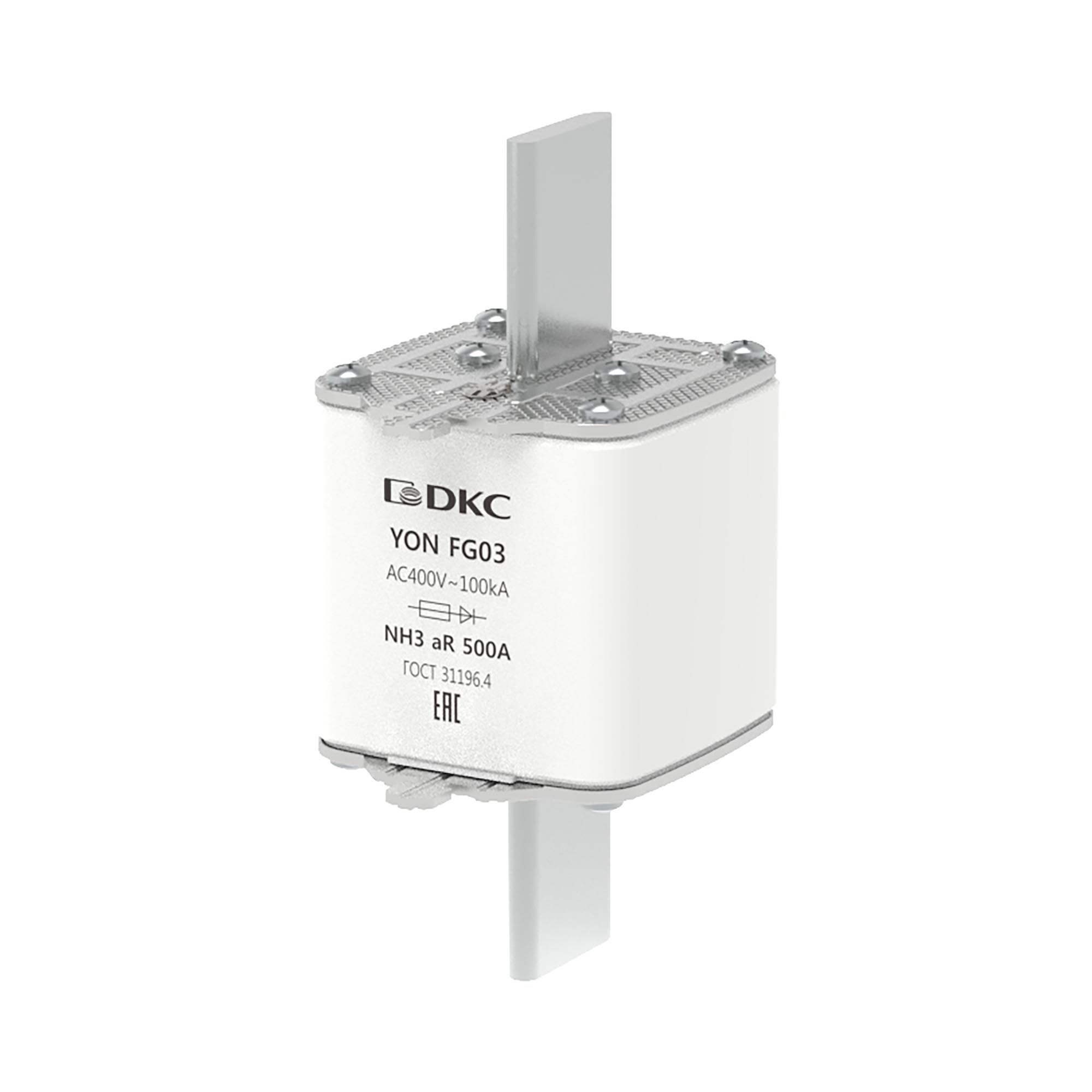 А36. Предохранитель 1FG03-0500-400V-AR YON ножевого типа FG3 500А 400V характеристика  (ДКС)