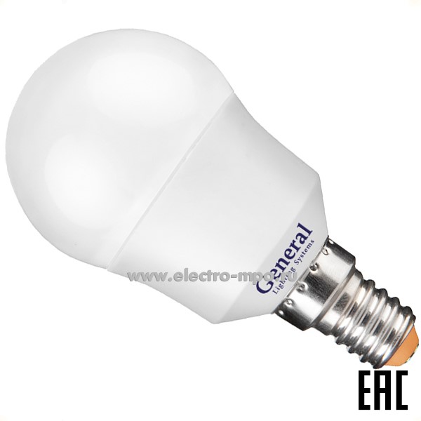 Л04. Лампа 8,5Вт 683500 GLDEN-G45F-10-230-E14-6500К 860Лм светодиодная "шарик" дневной свет (General)