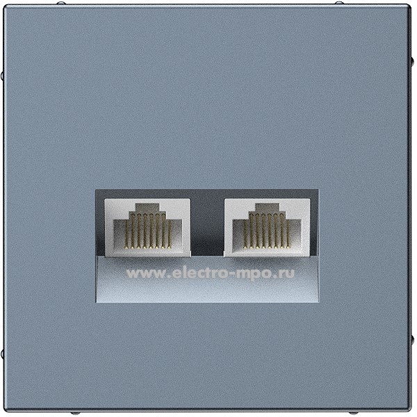 Р3277. Механизм ArtGallery GAL000785 розетки компьютерной 2 входа RJ45 5е с/п грифель (Systeme Electric)