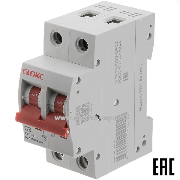 А2016. Автоматический выключатель YON max MD63S-2PC2 2А/2п/ 4,5кА на Din-рейку (ДКС)