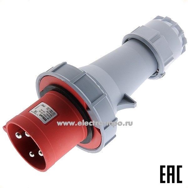 Р4812. Вилка кабельная ВП-103  26112DEK 63А 380В 3P+PE IP67 CEE034W-6 (DEKraft)