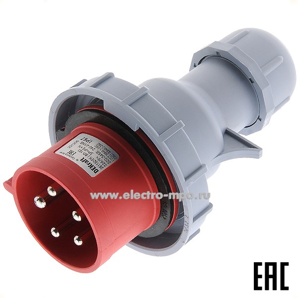 Р4815. Вилка кабельная ВП-103  26115DEK 32А 380В 3P+PE+N IP67 CEE025W-6 (DEKraft)