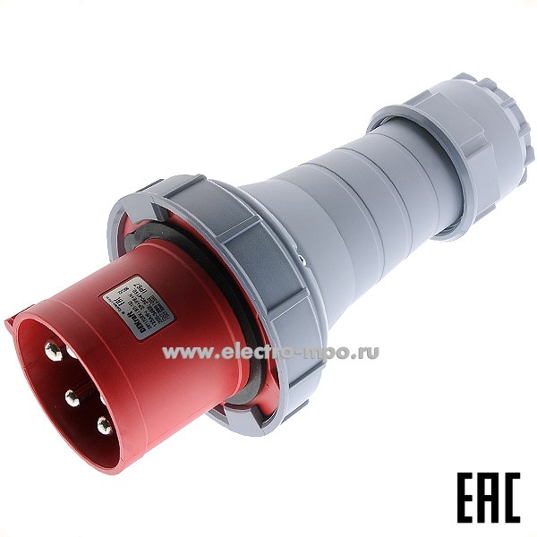 Р4817. Вилка кабельная ВП-103  26117DEK 125А 380В 3P+PE+N IP67 CEE045W-6 (DEKraft)