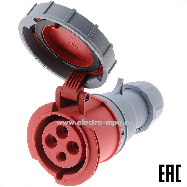 Р4831. Розетка кабельная РП-103  26141DEK 32А 380В 3P+PE IP67 CEE224W-6 (DEKraft)