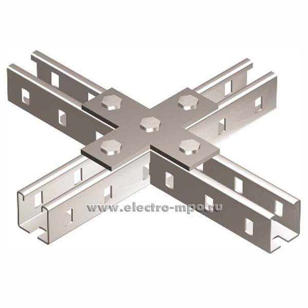 М2488. Пластина BMD1041HDZ соединительная Х-образная с 4-мя отверстиями гор. цинк (ДКС)
