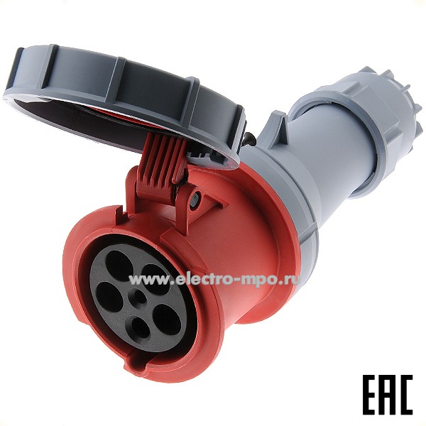 Р4836. Розетка кабельная РП-103  26146DEK 63А 380В 3P+PE+N IP67 CEE235W-6 (DEKraft)