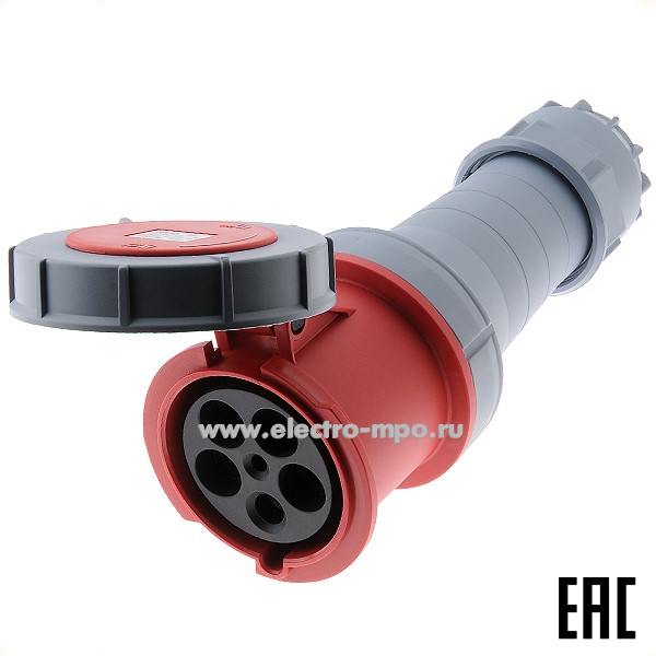 Р4837. Розетка кабельная РП-103  26147DEK 125А 380В 3P+PE+N IP67 CEE245W-6 (DEKraft)