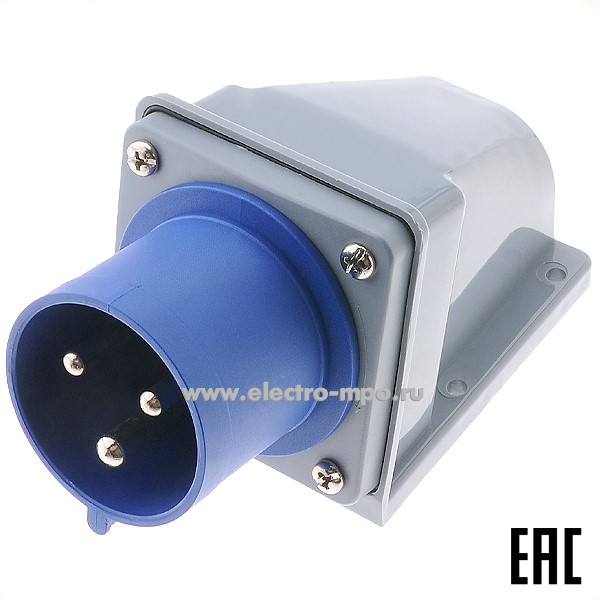 Р4840. Вилка стационарная ВС-103  26160DEK 32А 220В 2P+PE IP44 CEE523-6 (DEKraft)