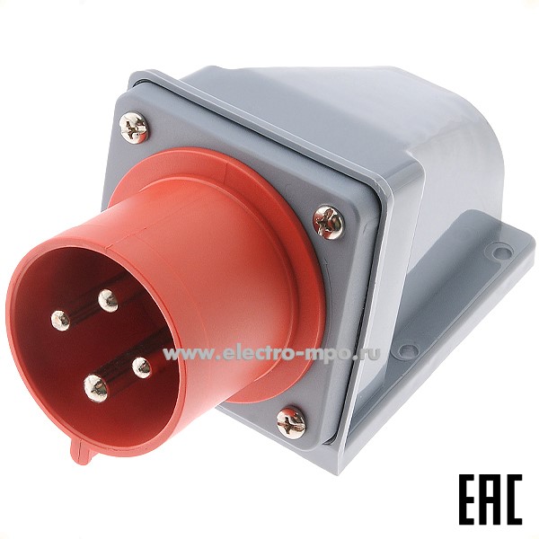 Р4841. Вилка стационарная ВС-103  26161DEK 32А 380В 3P+PE IP44 CEE524-6 (DEKraft)