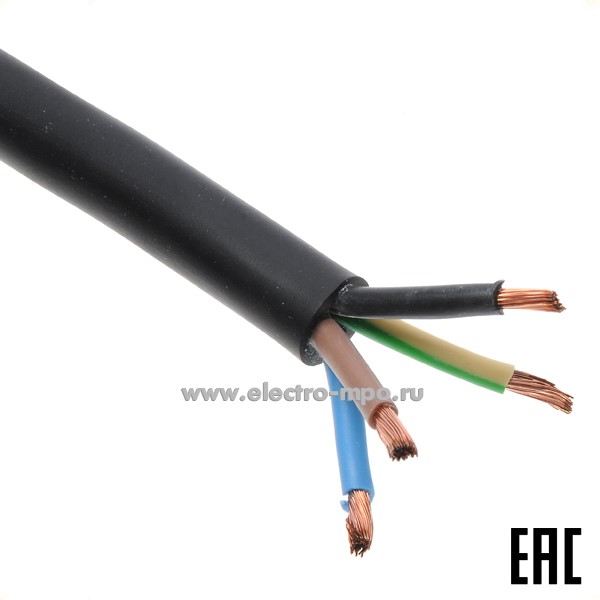 П3118. Кабель КГтп-ХЛ 4х6,0 кв.мм ГОСТ термоэластопласт Dн=15,0мм, Р=0,36кг/м (Брэкс Брянск)