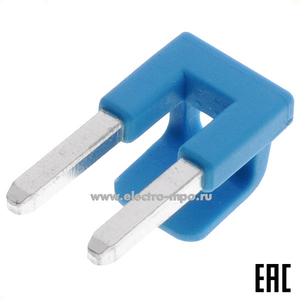К4654. Перемычка 221-941/000-006 2 полюса для зажимов 221 серии 4 и 6 мм2 с фиксатором синяя (Wago)