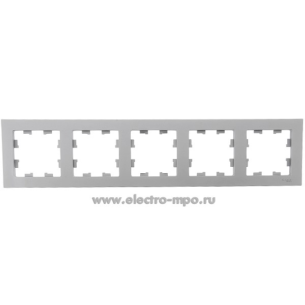 Ю4796. Рамка-5 AtlasDesign ATN000905 универсальная сталь (Systeme Electric)