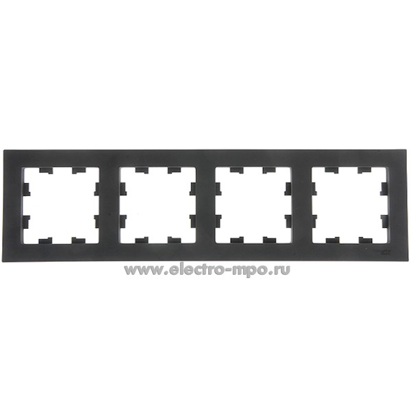 Ю4265. Рамка-4 AtlasDesign ATN001004 универсальная карбон (Systeme Electric)