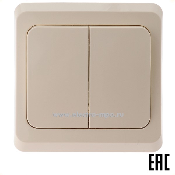Ю4837. Выключатель Этюд ВС10-002k 2кл. с/п кремовый (Systeme Electric)