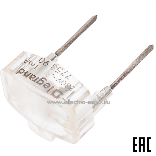 Ю6982. Лампа Plexo 069496 подсветки кнопочных выключателей 1мА зеленая (Legrand)