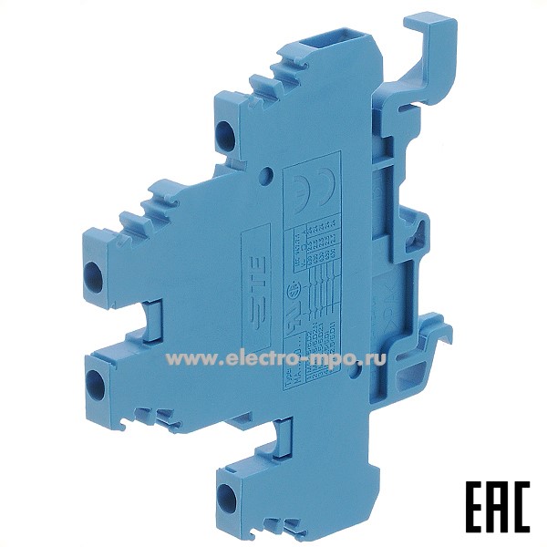 Б7501. Клемма MA2,5/5.D2.N 1SNA125490R1500 двухуровневая винтовая синяя 2,5мм2 24А 630В ширина 5мм (TE)