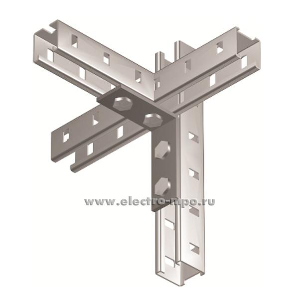 М2491. Уголок BMC1021HDZ крепежный двойной с 4-мя отверстиями гор. цинк (ДКС)