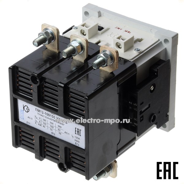 А4380. Пускатель магнитный ПМ12-100150 220В 100А 2з+2р IP20 без реле (КЗЭ Кашин)