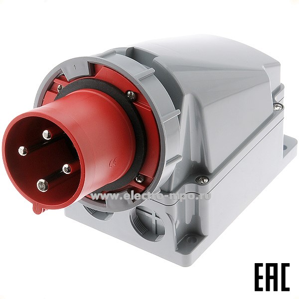 Р5813. Вилка 534-6 на поверхность 3P+E 63А 415В IP67 без сальника М40 (РСЕ Австрия)