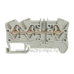 Б7548. Клемма 037240 трехпроводная пружинная серая 4,0мм2 32А 800В ширина 5мм (Legrand)