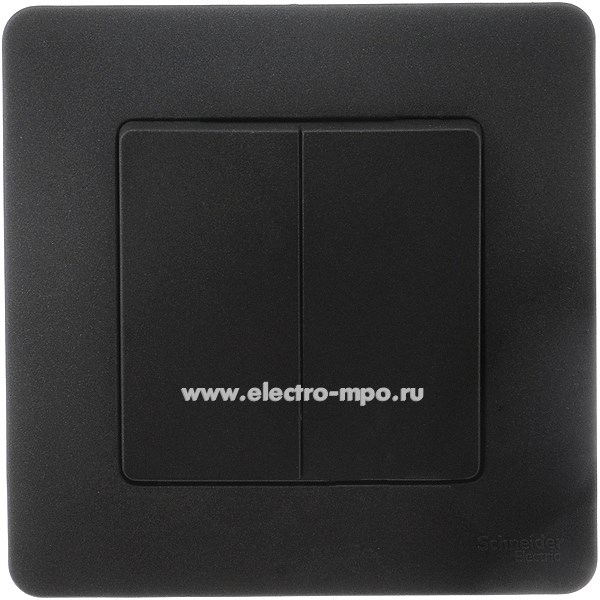 Ю4376. Переключатель Blanca BLNVS106606 2 кл. с/п антрацит (Systeme Electric)