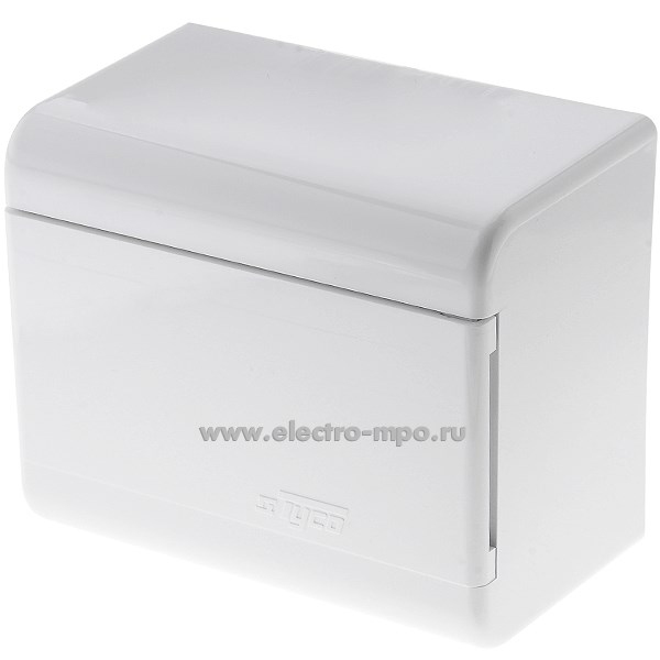 Е0915. Бокс 68026Б белый на 6 модулей с клеммником с непрозрачной дверцей IP40 (Рувинил Москва)