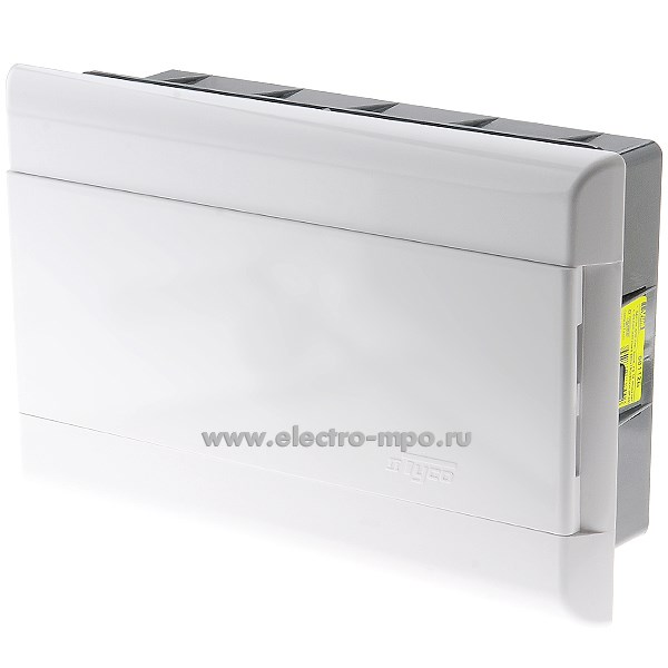 Е0415. Бокс 68112Б белый встраиваемый на 12 модуля с клеммником непрозрачная дверь IP40 (Рувинил)