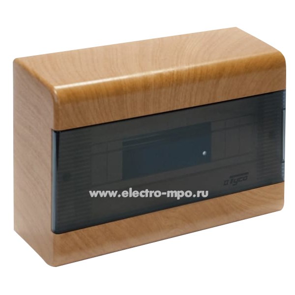 Е0922. Бокс 68029К коричневый на 9 модулей с клеммником и прозрачной дверцей IP40 (Рувинил Москва)