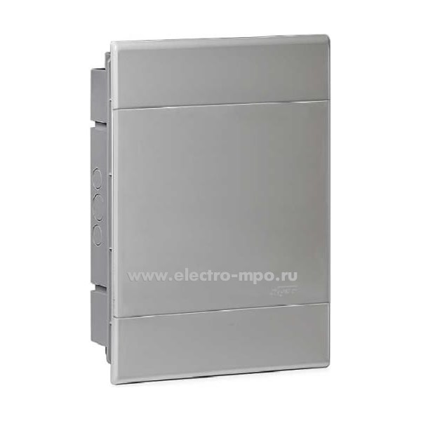 Е0422. Бокс 68124С серый встраиваемый на 24 модуля с клеммником непрозрачная дверь IP40 (Рувинил)