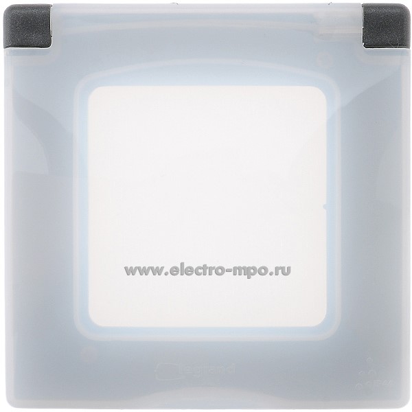 Ю5872. Рамка-1 Inspiria 673923 IP44 с крышкой антрацит (Legrand/Daccord)