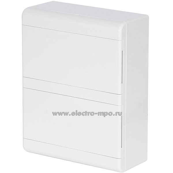 Е0933. Бокс 68018Б белый на 18 модулей с клеммниками и непрозрачной дверцами IP40 (Рувинил Москва)