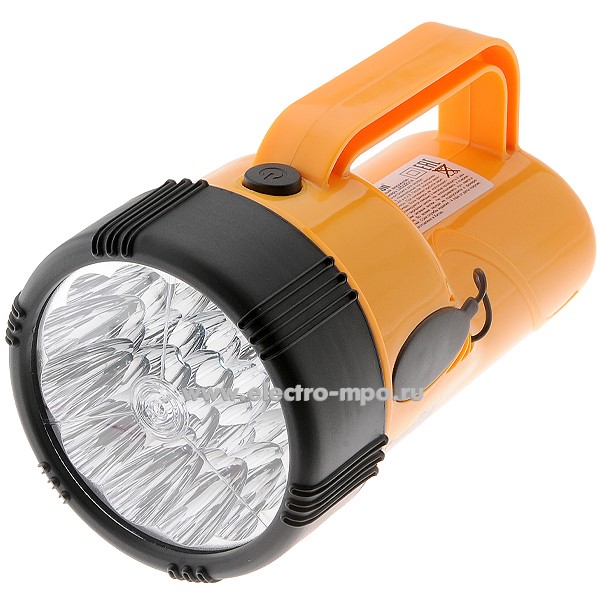 С5560. Фонарь LED29314 аккумуляторный чёрно-жёлтый со встроенным ЗУ 19 светодиодов (Camelion)