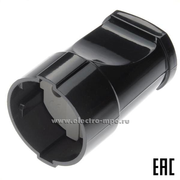 Р3860. Розетка Rx1-B Б0039681 штепсельная черная (ЭРА Китай)