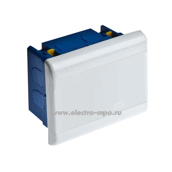 Е0407.Бокс 68224Б бел встраиваемый в ГСК на 4 модуля с клем-ом непрозрачная дверь IP40 (Рувинил)