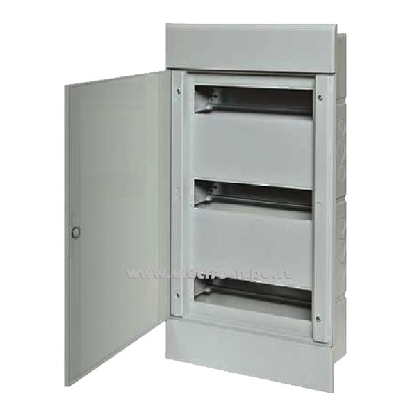 Е0428. Бокс 68136С серый встраиваемый на 36 модуля с клеммником непрозрачная дверь IP40 (Рувинил)