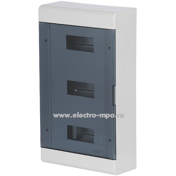 Е0946. Бокс 68036СП серый на 36 модулей с клеммником прозрачная дверь IP40 (Рувинил Москва)