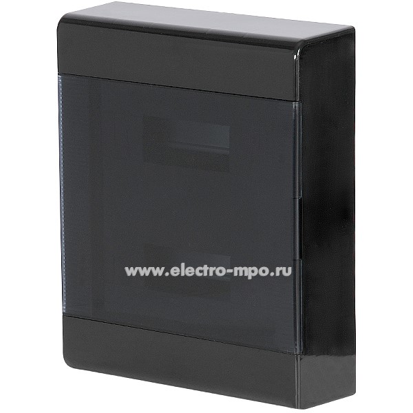 Е0939. Бокс 68324Ч черный на 24 модуля с клеммником с прозрачной дверцей IP40 (Рувинил Москва)