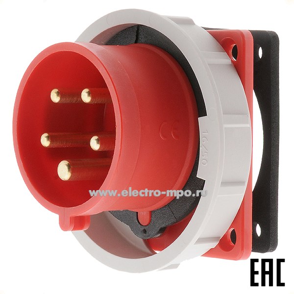 Р5836. Вилка 6152-6 на поверхность 3Р+N+Е с/п прямая 16А 415В IP67 (РСЕ Австрия)