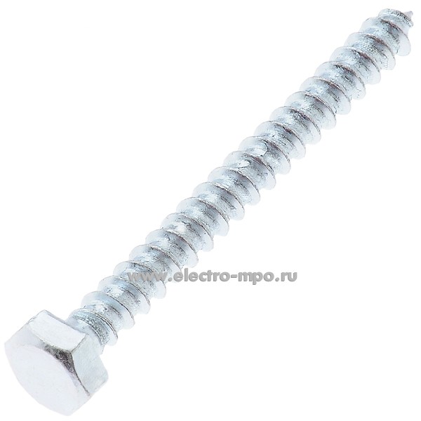 Г1521. Шуруп "глухарь" 6х60мм DIN 571 с шестигранной головкой оцинкованный (Китай)