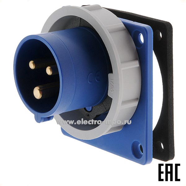 Р5828. Вилка 6132-6 на поверхность 2Р+Е с/п прямая 16А 250В IP67 (РСЕ Австрия)