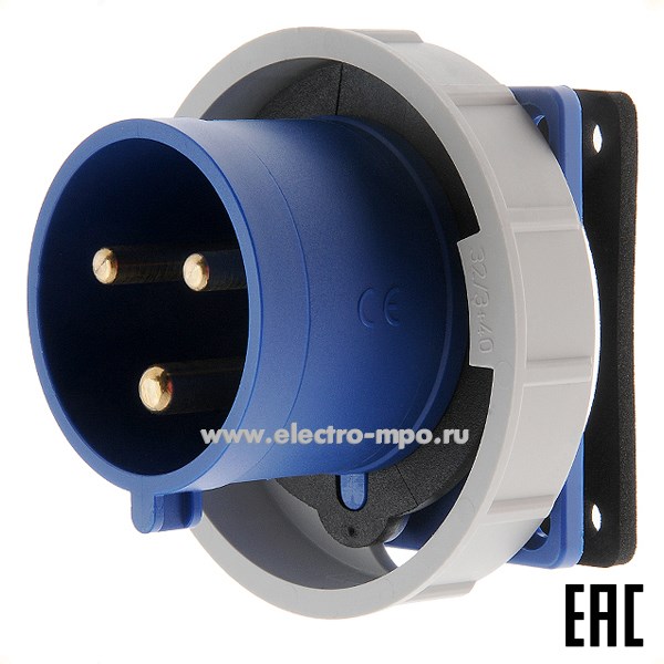 Р5829. Вилка 6232-6 на поверхность 2Р+Е с/п прямая 32А 250В IP67 (РСЕ Австрия)