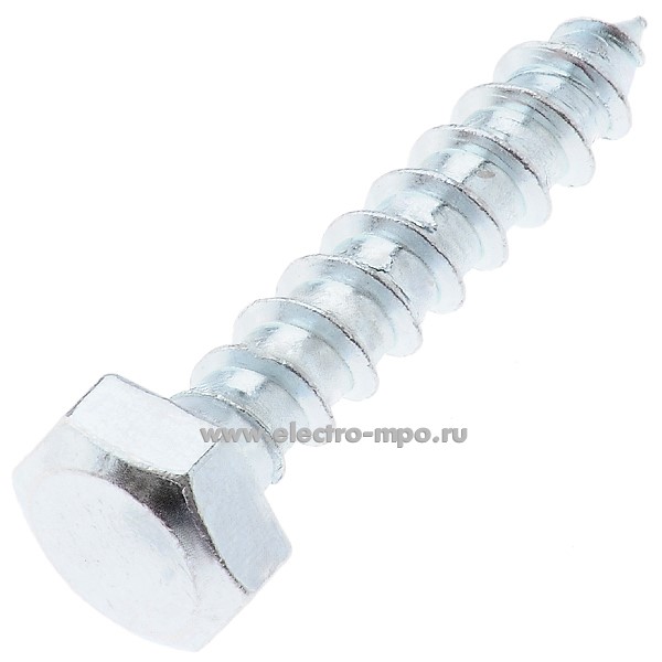 Г1530. Шуруп "глухарь" 8х40мм DIN 571 с шестигранной головкой оцинкованный (Китай)