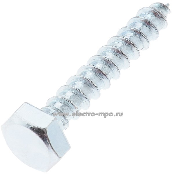 Г1534. Шуруп "глухарь" 10х60мм DIN 571 с шестигранной головкой оцинкованный (Китай)