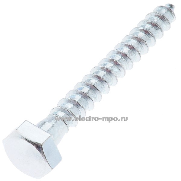 Г1535. Шуруп "глухарь" 10х80мм DIN 571 с шестигранной головкой оцинкованный (Китай)