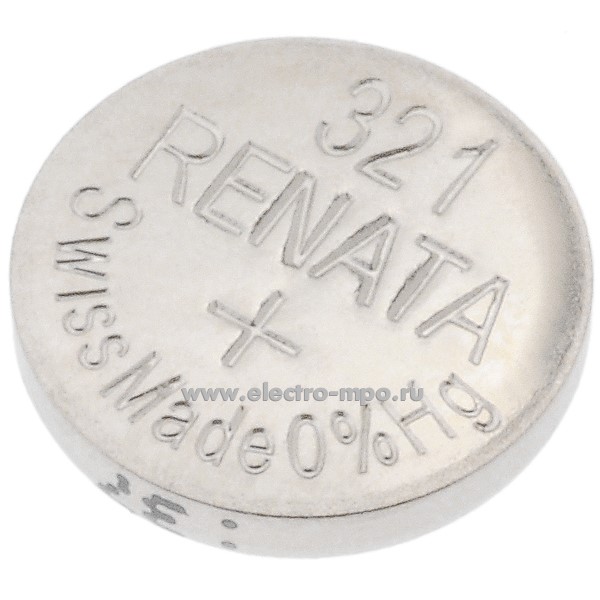 С6630. Элемент питания 321 (SR616SW) 1,55В 14.5мА/ч дисковый серебряно-цинковый (Renata)